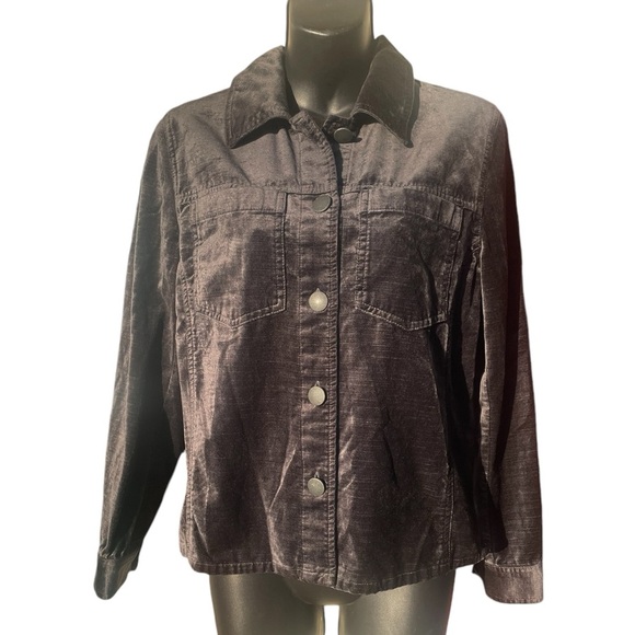 CABI  women’s Tuesday Topper Charcoal Velvet Shirt Jacket sz XS preloved 
#3730 - Picture 3 of 8